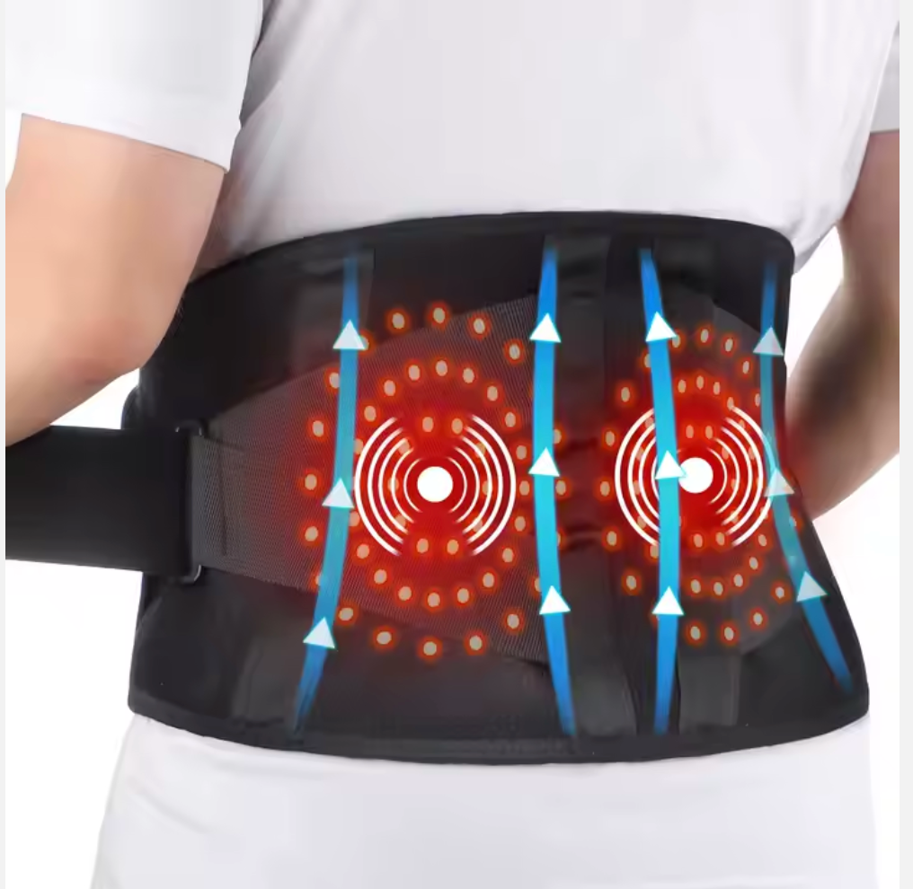 Wireless Heating Vibration Lumbar Brace Massager Electric Hot Compress Waist Support Back Massage Belt
