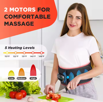 Wireless Heating Vibration Lumbar Brace Massager Electric Hot Compress Waist Support Back Massage Belt