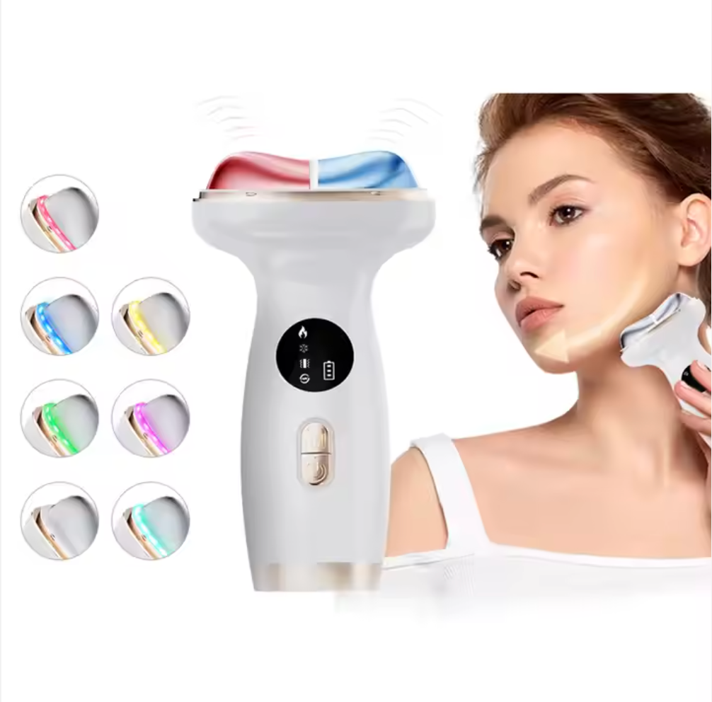 7 Colors Skin Care Eye Face Neck Lifting Massager Micro-current Wrinkle Remover Hot Compress Facial Beauty Device